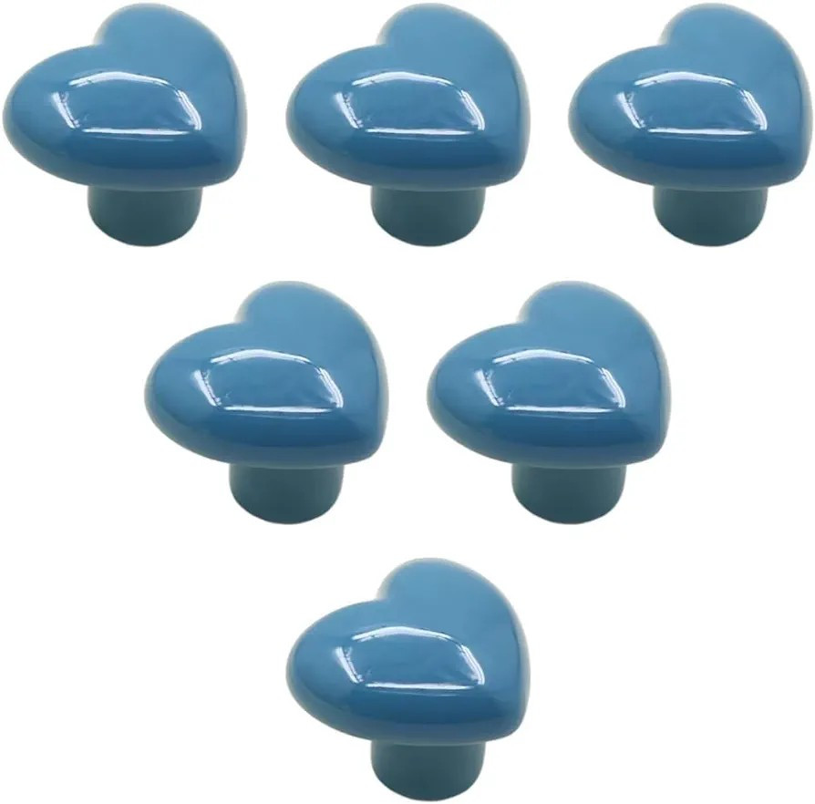 Керамічні ручки для дитячої кімнати у формі серця 6 шт 23706 Луцк - изображение 1