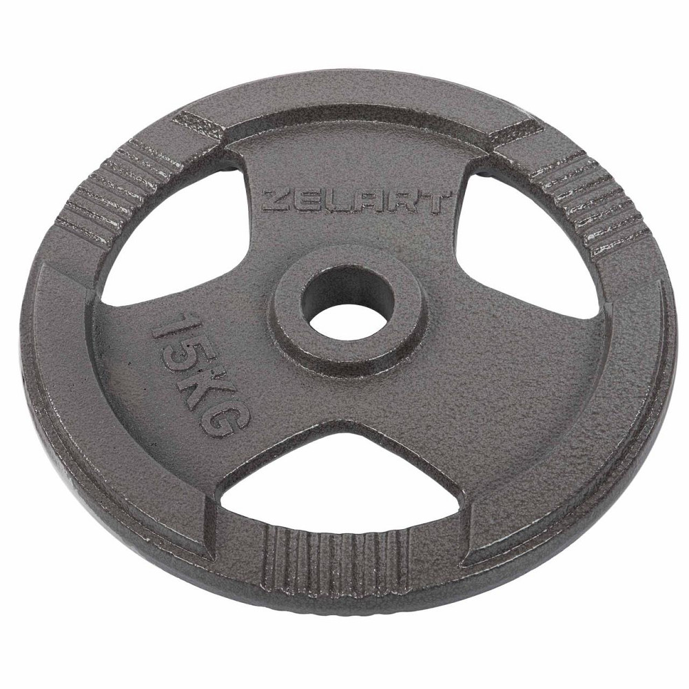 Блин (диск) стальный с хватом 15 кг d-52мм Zelart-7791-15 Киев - изображение 2