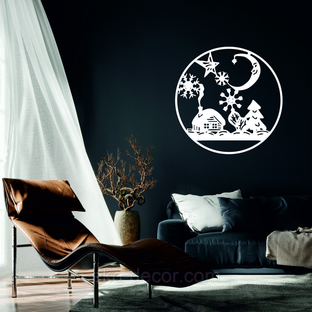 Декоративное настенное Панно «Новый год», Декор на стену 50*50 см, Белый Киев - изображение 1