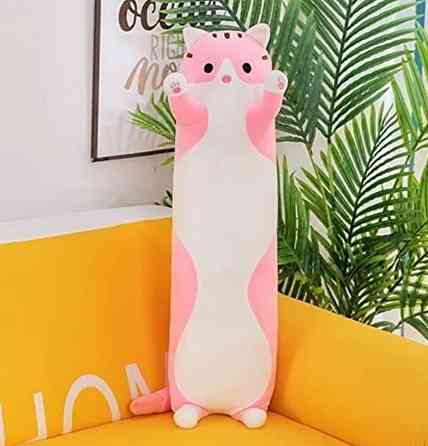 М'яка іграшка подушка Кіт-батон 70 см — довгий плюшевий кіт для обіймів і сну рожнів Київ