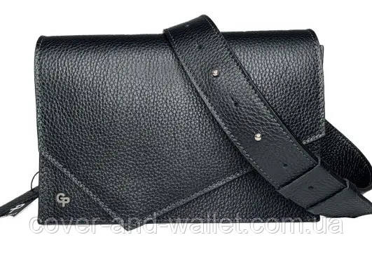 Якісна жіноча шкіряна сумка на магнітній застібці чорного кольору Grande Pelle 770710 Київ - фото 1
