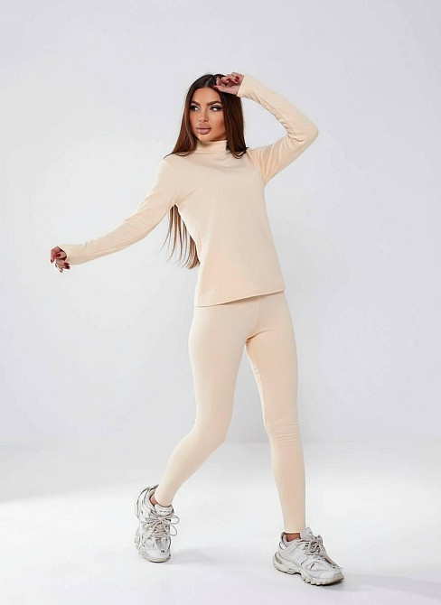 Жіноча повсякденна термобілизна хб джерсі на флісі Молочний, L-XL Одеса - фото 3