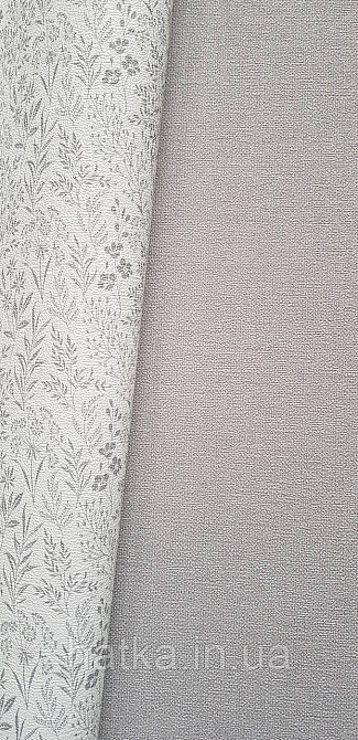 Обои виниловые на флизелине Rasch County Living метровые однотонные матовые под ткань лен темно- серые Киев - изображение 6