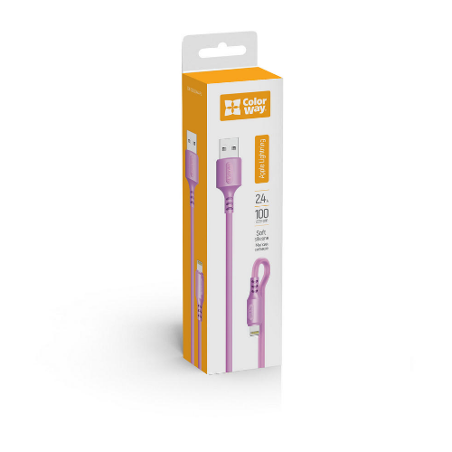 Кабель USB Lightning ColorWay CW-CBUL044-PU 2,4A 1м фіолетовий Житомир