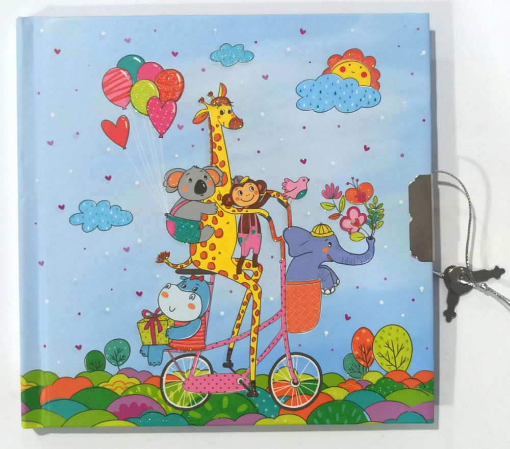 Блокнот дитячий на замочку 135x135mm, 70g, 56 л, Веселі звірята, шт Київ - фото 1