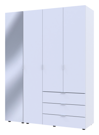 Комплект шаф для одягу Doros Гелар (2 шт.) 155х49,5х203,4 см Дзеркало/Білий (DRS-011185) Львів