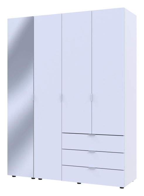 Комплект шкафов для одежды Doros Гелар (2 шт.) 155х49,5х203,4 см Зеркало/Белый (DRS-011185) Львов - изображение 2