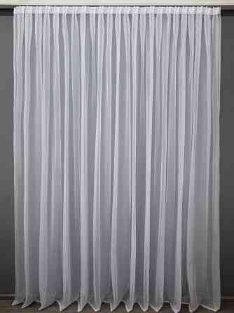 Тюль с бантовой тесьмой VR-Textil н101 Шифон однотонный Белый 300х270 см (44-018) Киев