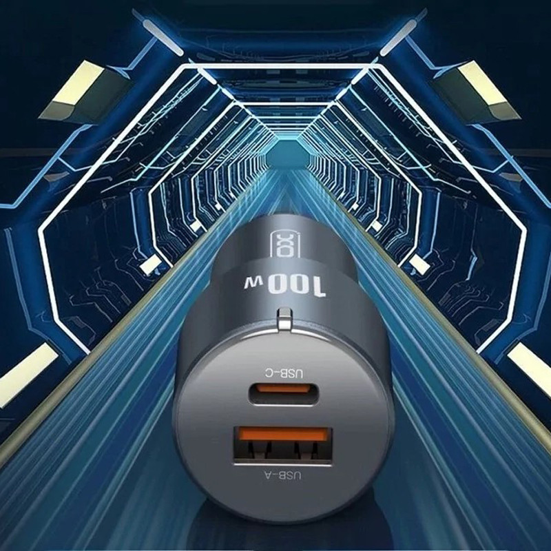 Автомобільний зарядний пристрій XO CC47 PD65W+USB35W (100W) Tarnish Black Рівне - фото 5