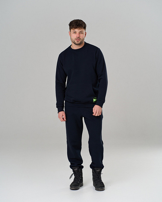 Мужской теплый костюм со штанами синий - Байка - однотонный Tom John 93401 XL Киев - изображение 1