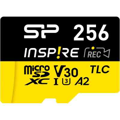 Карта памяти Silicon Power 256GB microSDXC class 10 UHS-I U3 V30 A1 Inspire (SP256GBSTXLA2V1NSP) Винница