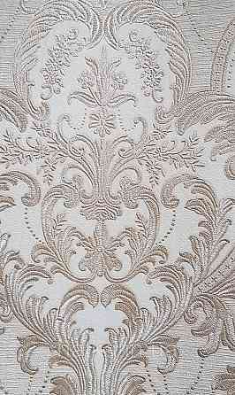 Шпалери вінілові на флізеліні AdaWall Signature1.06х10 вензелю завитки структурні золотисті на бежевому Київ