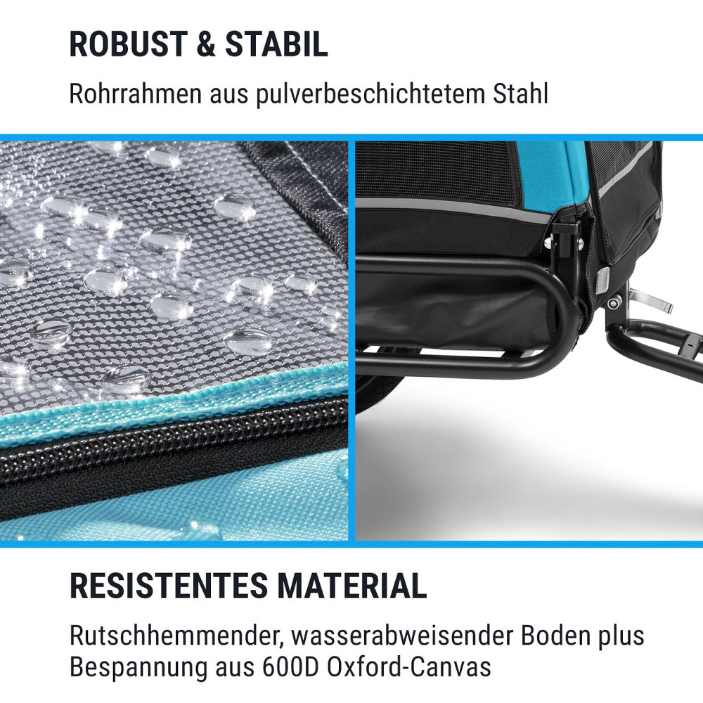 Husky Vario Прицеп для перевозки собак 2-в-1 Багги для собак около 240 л 600D Синий Оксфорд Синий (Германия, Ровно - изображение 6