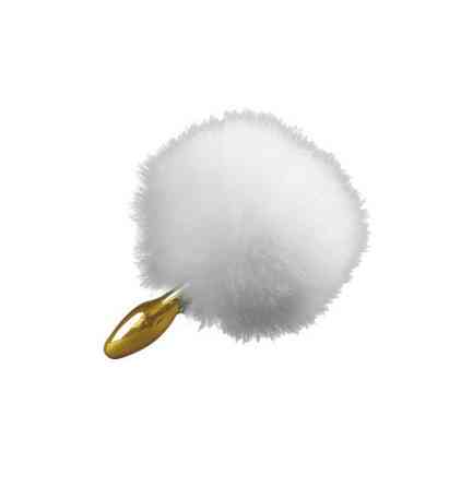 Анальная пробка в виде хвоста кролика Upko Rabbit Fur Bunny Tail Small Butt Plug из кроличьего меха Sex Aura Киев