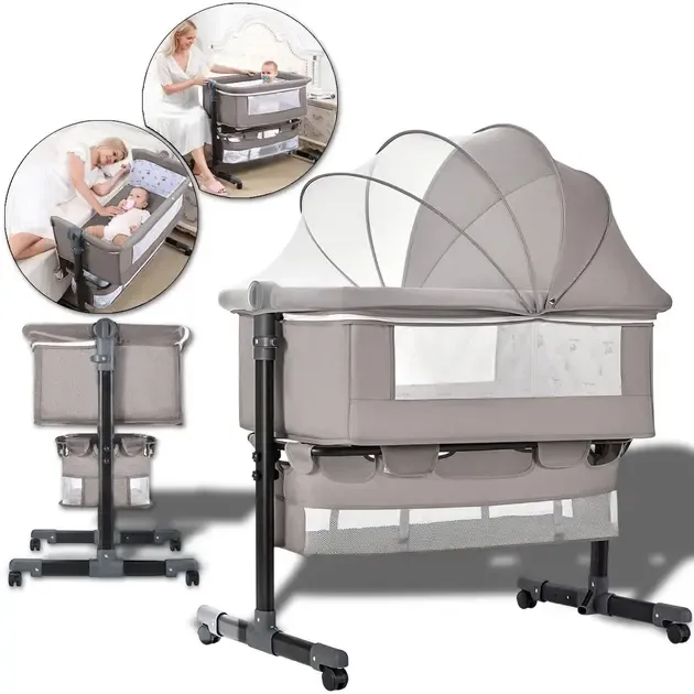 Детская складная кроватка с режимом люльки и москитной сеткой (D508) Коломыя - изображение 1