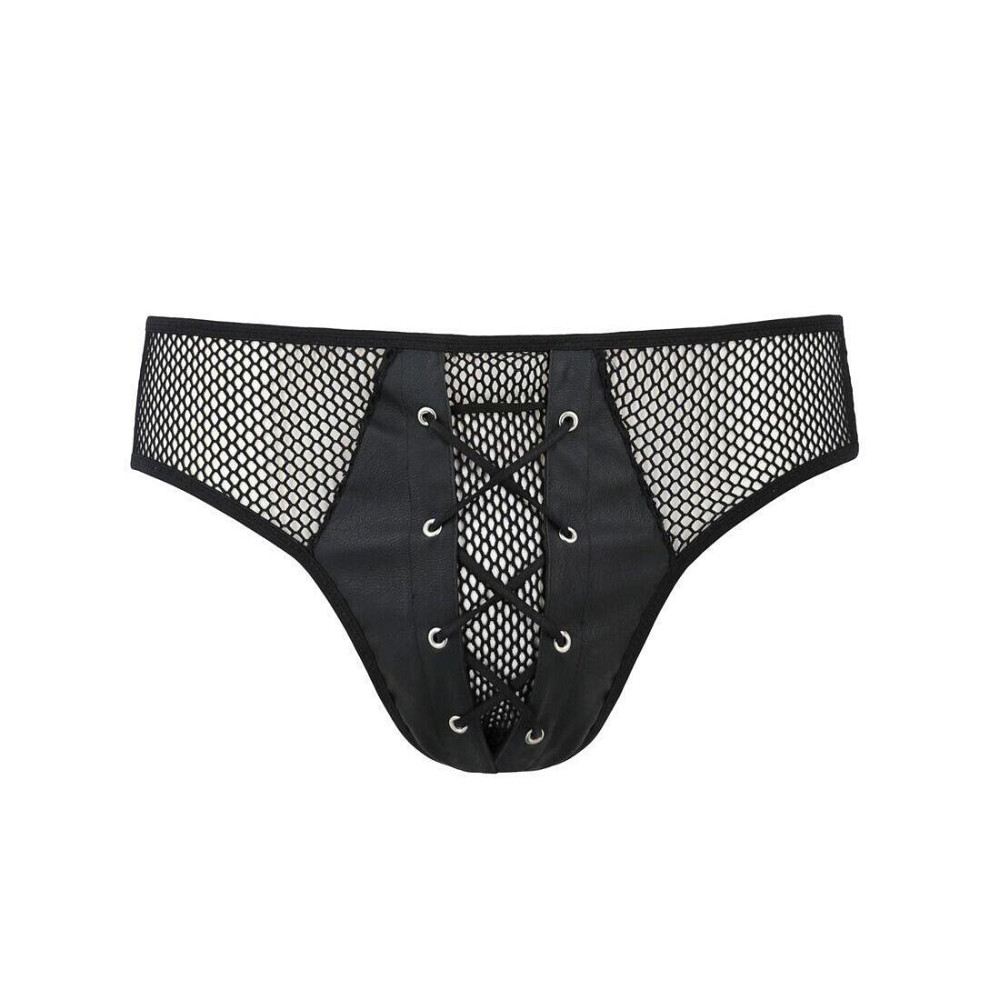 Мужские трусы со шнуровкой Passion 035 SLIP RICHARD L/XL Black, экокожа, сетка Sex Aura Киев - изображение 5