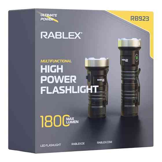 Ручний ліхтар Rablex RB923, Білий + Синій + Зелений + Червоний +Фіолетовий + Жовтий, ЗП Type-C, Дніпро