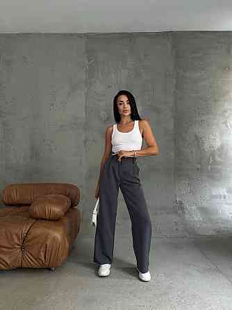 Жіночі базові штани палаццо костюмка Графіт, 46/48 Одеса