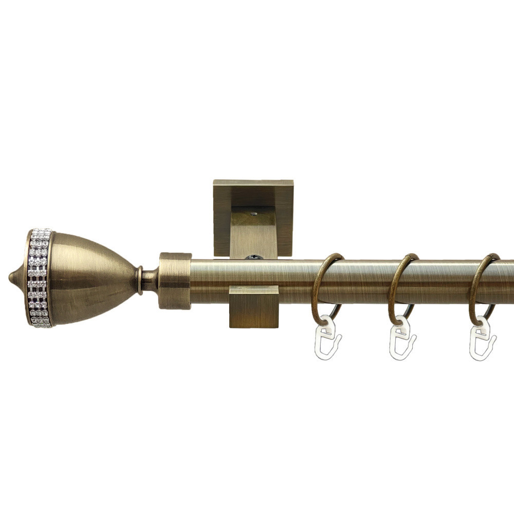 Карниз Orvit Етернія металевий однорядний техно гладка труба кільце металеве Антик 25 мм 240 см (00-00025850) Львів - фото 1