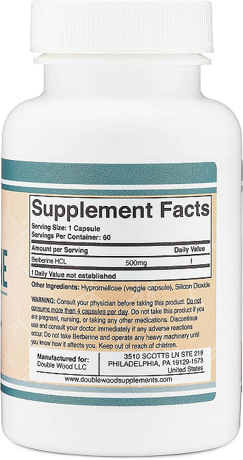 Берберин Double Wood Berberine 500 mg 60 capsules Луцк - изображение 2