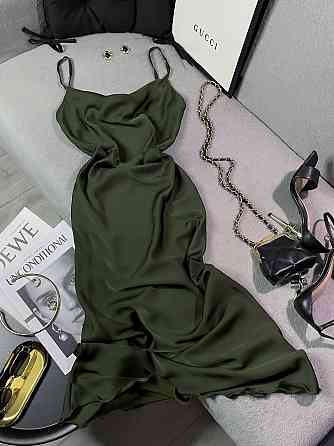 Жіноче романтичне елегантне плаття шовк Хакі, 42/44 Одеса