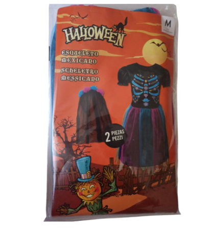 Костюм на Хелловін для дівчинки з обручем Скелет мексиканка М різнобарвний Київ