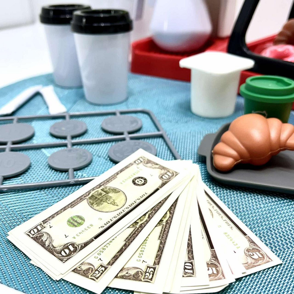 Ігровий набір магазин Кав'ярня звукові ефекти 41 деталь продукти термінал Чорно-червоний (668-142-143) Чернигов - изображение 4