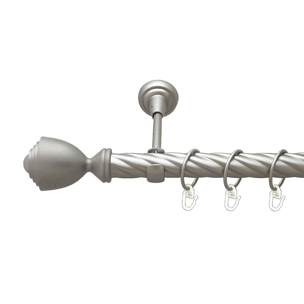 Карниз Orvit Палаціо металевий однорядний відкритий скручена труба кільце металеве Сатин 25 мм 240 см (00-00024329) Львів - фото 1