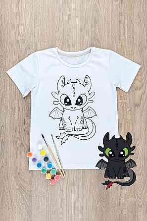 Футболка-розмальовка дитяча "Беззубик", Крохатушка-одяг Київ