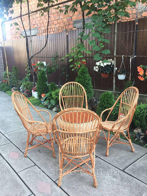 Столик и кресла  для дачи из лозы Киев - изображение 1