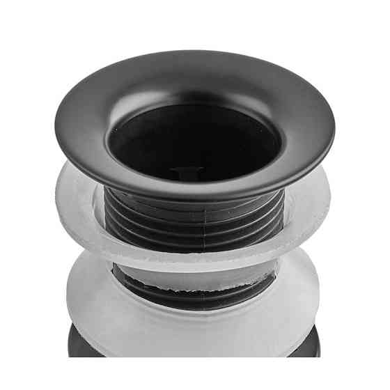 Донный клапан для раковины Zerix BV-02 BLACK 1 1/4'' без перелива автоматический СLICK-СLACK (Цвет черный) (ZX6018) Киев