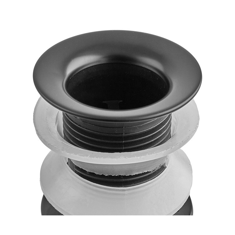 Донный клапан для раковины Zerix BV-02 BLACK 1 1/4'' без перелива автоматический СLICK-СLACK (Цвет черный) (ZX6018) Киев - изображение 2