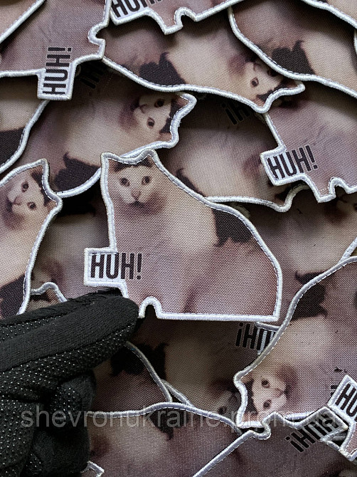 Друкований шеврон КІТ HUH! (Форма контурна. На липучці) Розмір 7x8.2см Київ - фото 5