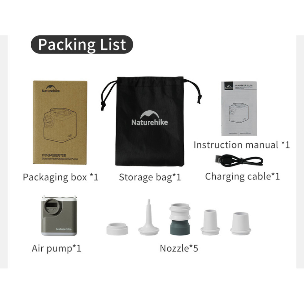 Багатофункціональний повітряний насос-ліхтар Naturehike CNK2550ZM012, зелений Киев - изображение 3