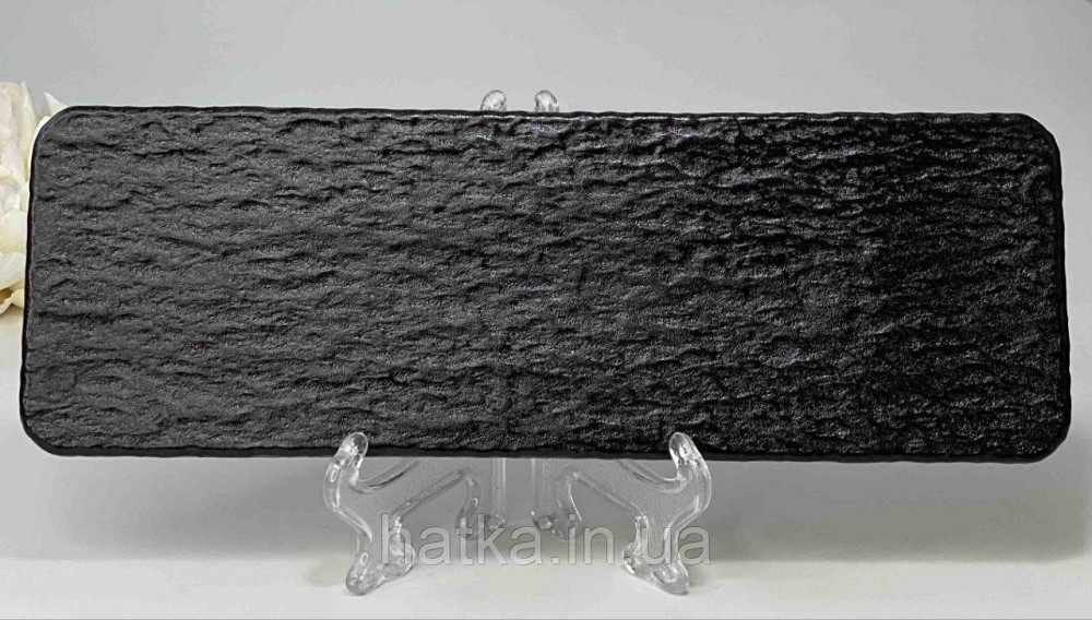 Тарілка брускетниця "Чорний обеліск" 29,5*10*1,7 см прямокутна кераміка для дому та ресторанів Київ - фото 3