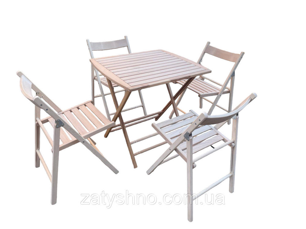 Меблі складні букові 4 стільці та стіл Київ - фото 1