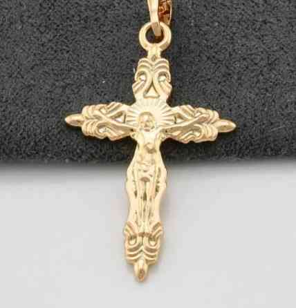 Крестик Xuping 71060, для цепочки до 3мм, размер 33*18мм, позолота 18К Киев