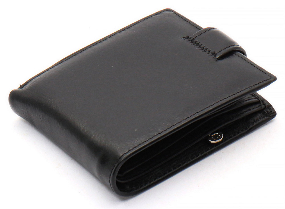 Чёрное кожаное мужское портмоне с зажимом Marco Coverna Киев - изображение 5