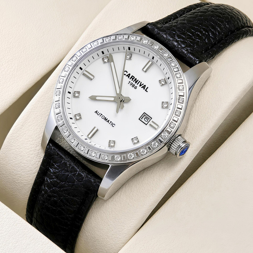 Часы женские механические Carnival Luiza White Leather (2 ремешка) Винница - изображение 2