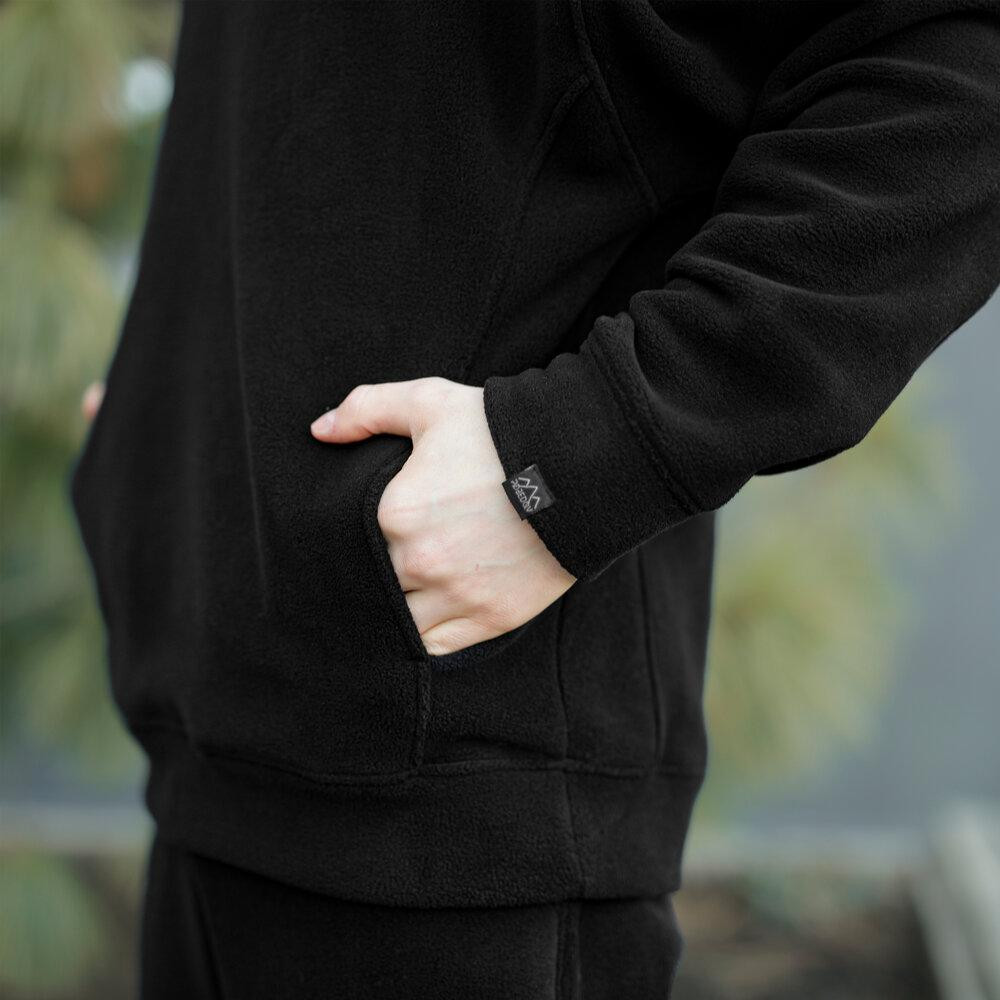 Флісовий зимовий чоловічий костюм Pobedov Mariot. Чорний чоловічий флісовий костюм Київ - фото 4