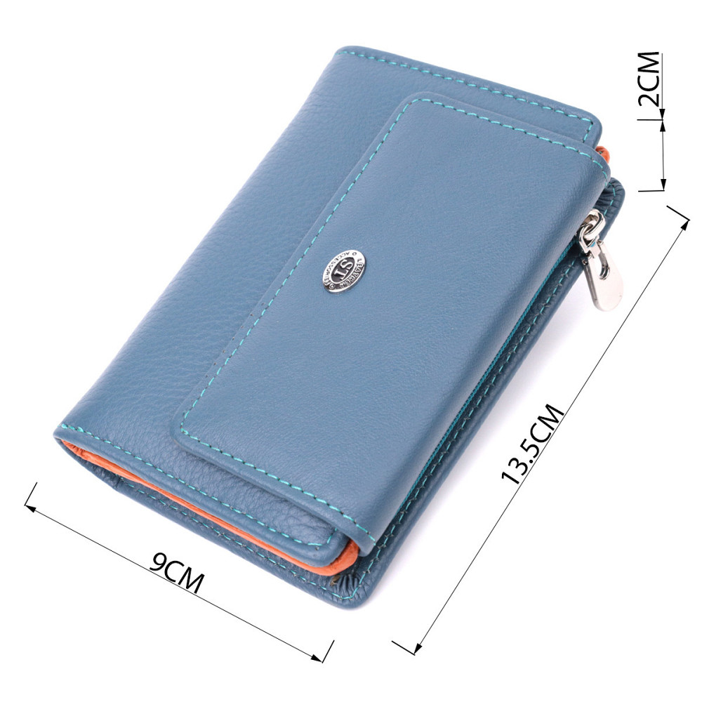 Интересный кошелек для женщин из натуральной кожи ST Leather 22504 Бирюзовый Киев - изображение 9