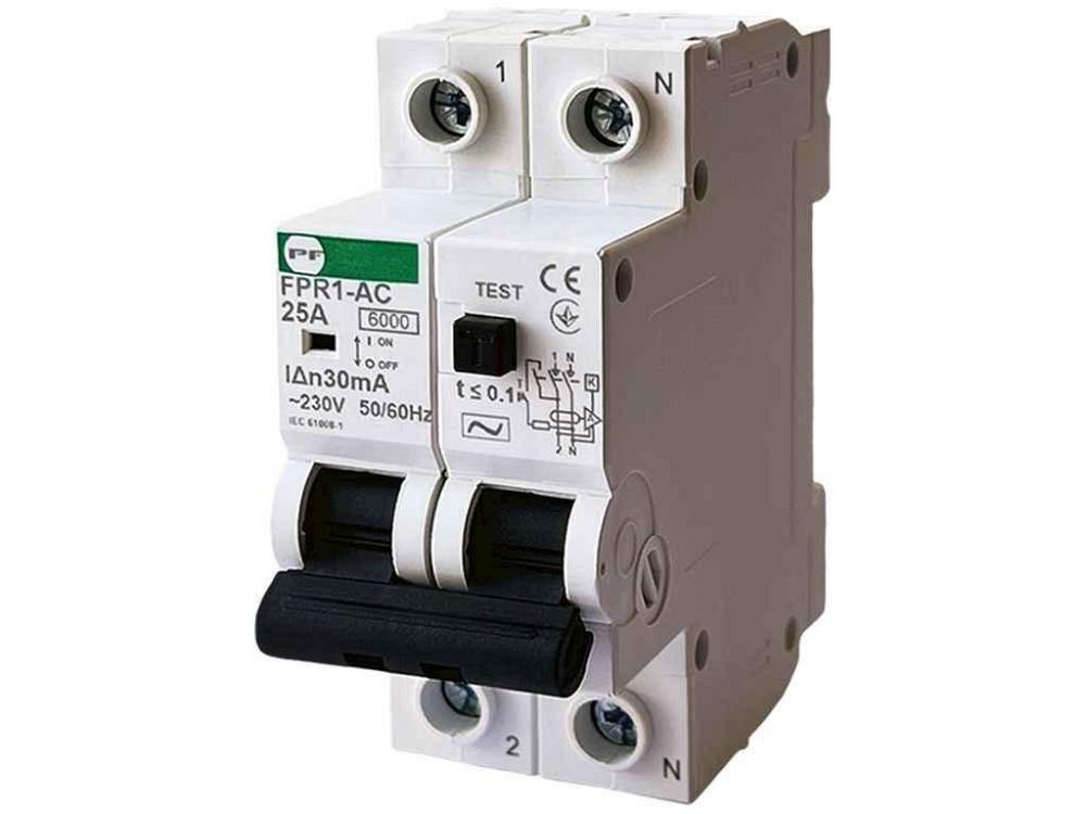 Реле защитного отключения 2P 25A 6kA FPR1-AC 25А/0.03A АС ТМ PF Киев - изображение 1