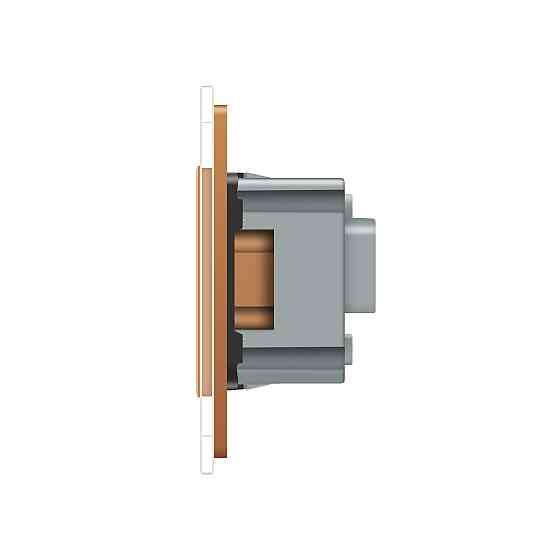LIVOLO Розумний сенсорний EC вимикач 2 сенсора 1 розетка LIVOLO золото матове скло Коломия