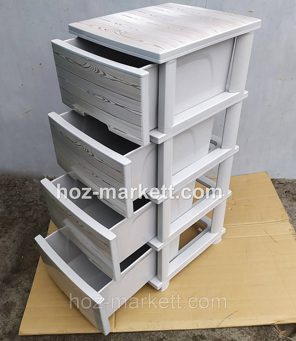 Комод пластиковий на 4 ящики беж "Дерево" Алеана Харків - фото 6