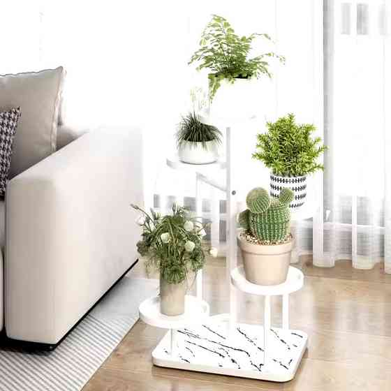 Стеллаж для цветов и растений на 5 ярусов цвет белый Каменец-Подольский