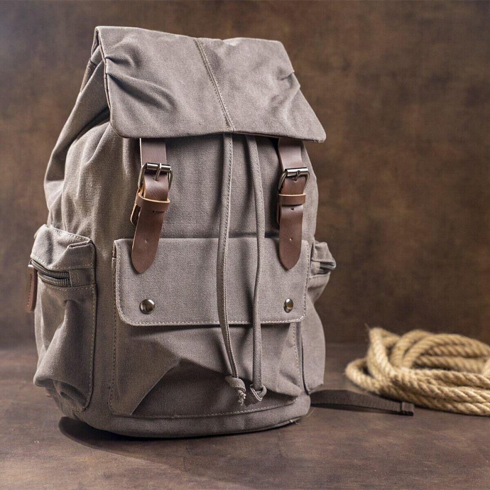 Рюкзак текстильный походный Vintage 20133 Серый Киев - изображение 8