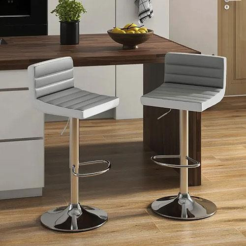 Комплект барных стульев Costway Alisa из экокожи с регулируемой высотой и мягким сиденьем Киев - изображение 1