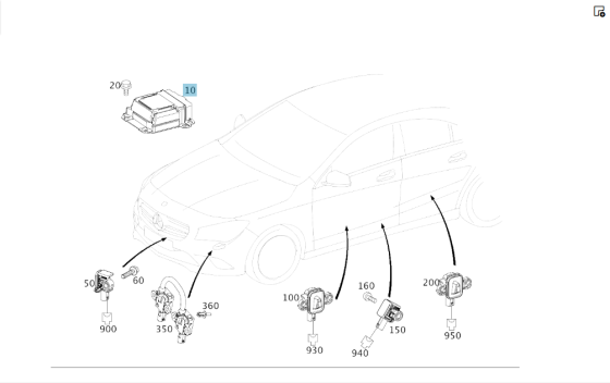 Mercedes-Benz  A1179008700 Блок SRS управління подушками та ременями безпеки CLA C117 GLA X156 Одеса