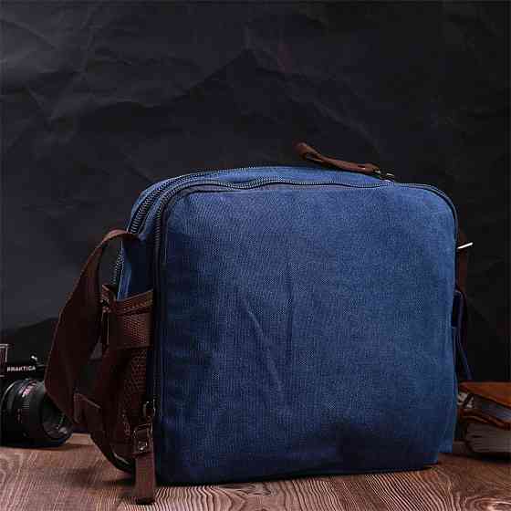 Сумка месенджер для чоловіків із щільного текстилю Vintage 22207 Синій Київ