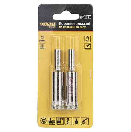 Коронки алмазные по керамике и стеклу Ø12мм (КРАТНО 2шт) SIGMA (1541121) Киев